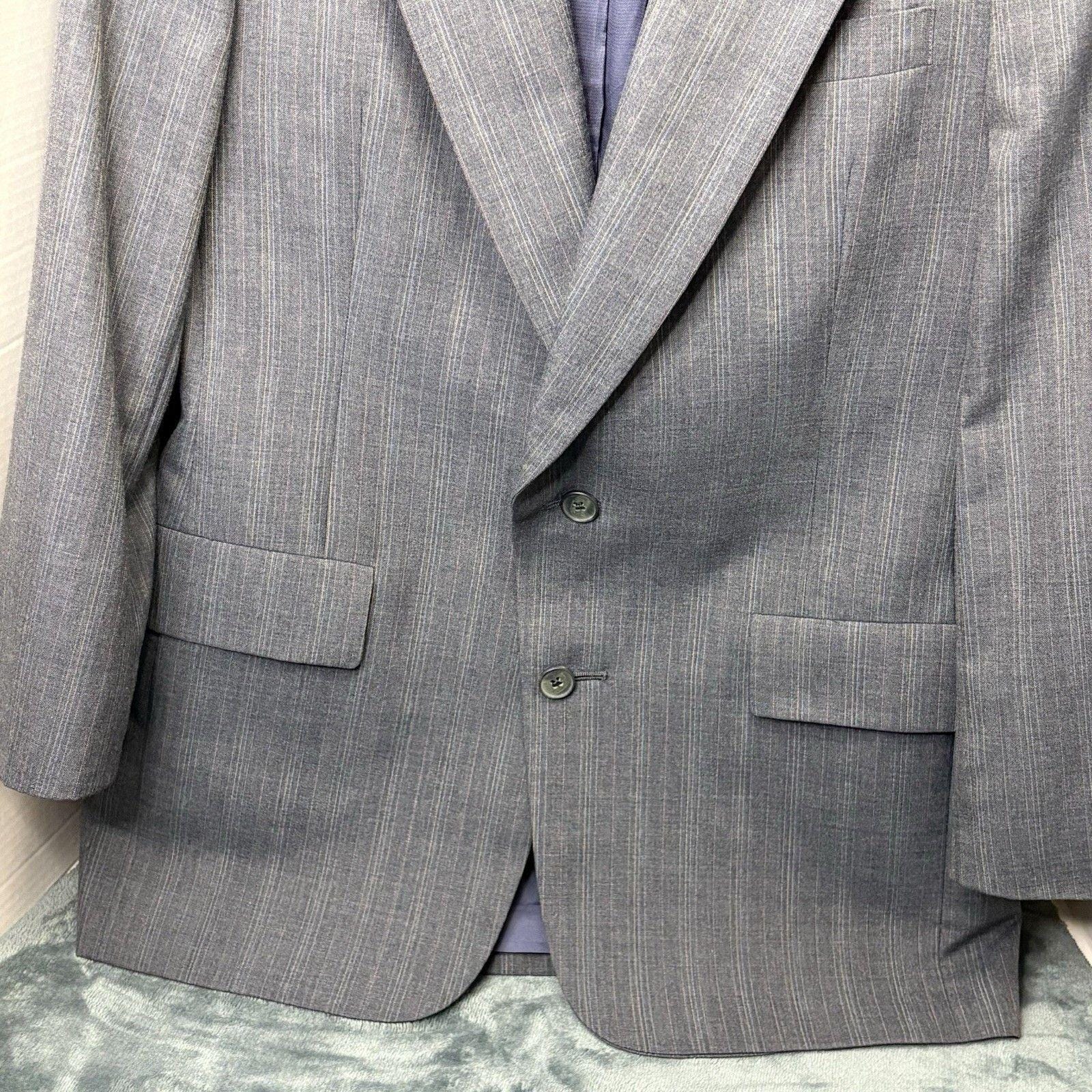 VTG Christian Dior Monsieur Blazer Gray Pinstripe Wool USA Union
