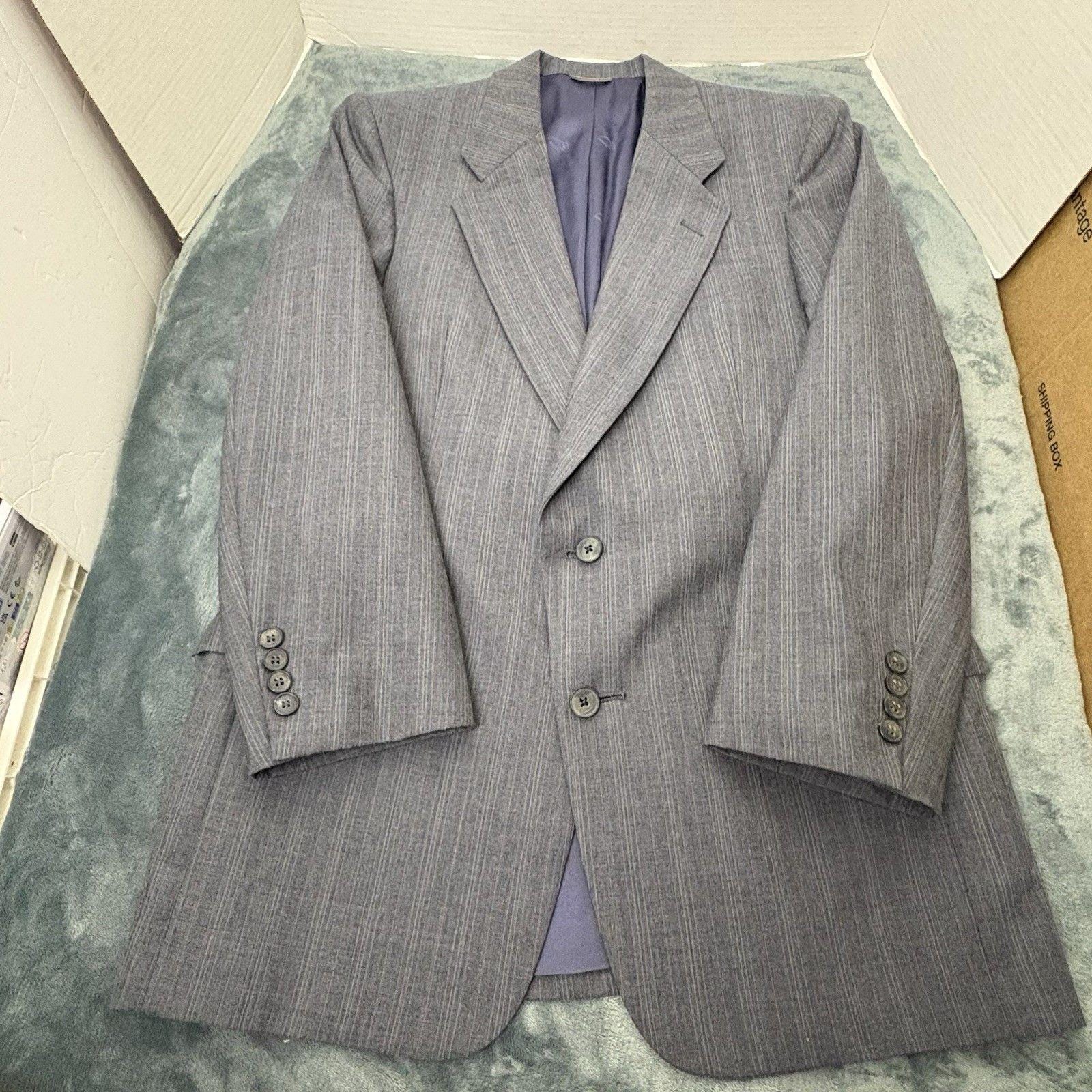 VTG Christian Dior Monsieur Blazer Gray Pinstripe Wool USA Union