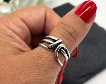 Adjustable Chunk Knot Ring for Women, Women Boho Thumb Ring, Adjustable Statement Ring, Gift for Her, Gift for Best Friend, Christmas Gift