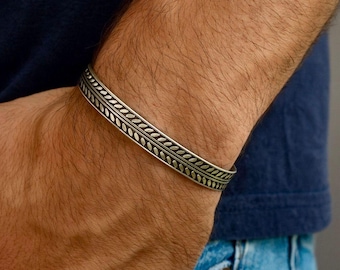 Tibetan Bracelet for Men, Men’s Cuff Bracelet, Style Adjustable Bangle for Men, Unique Masculine Jewelry, Gift for Him, Christmas Gift