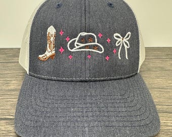 Embroidered Western Coquette Design Hat - Richardson 115 6-panel