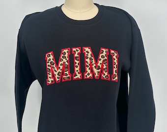 Appliqué Embroidered Leopard Print Mimi Sweatshirt