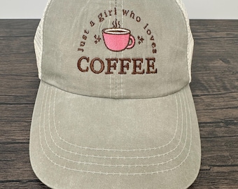 Embroidered Just A Girl Who Loves Coffee Hat