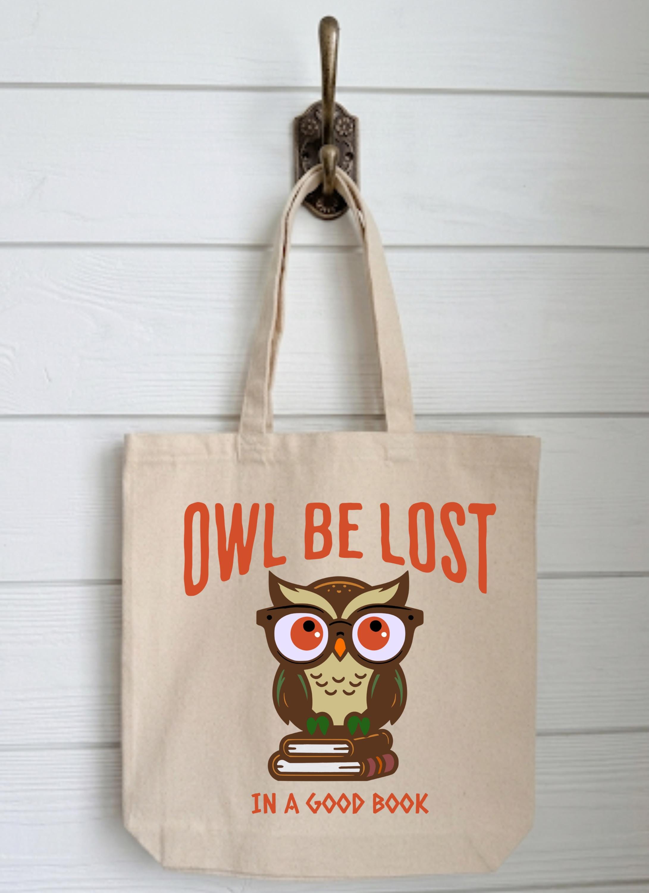 Owl Be Lost In A Good Book Canvas Tote Bag | Book Theme Gift