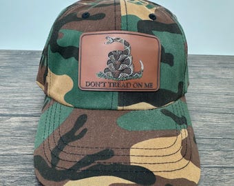 Camouflage Don’t Tread on Me Leatherette Patch Hat