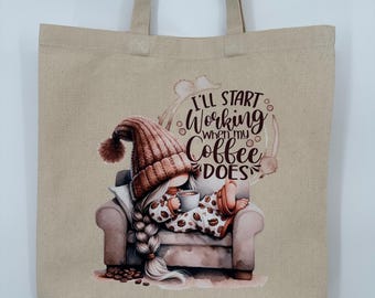 Coffee Themed Tote Bag | Gift for a Coffee Lover