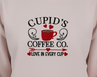 Cupid’s Coffee Company Valentine’s Day Embroidered Sweatshirt
