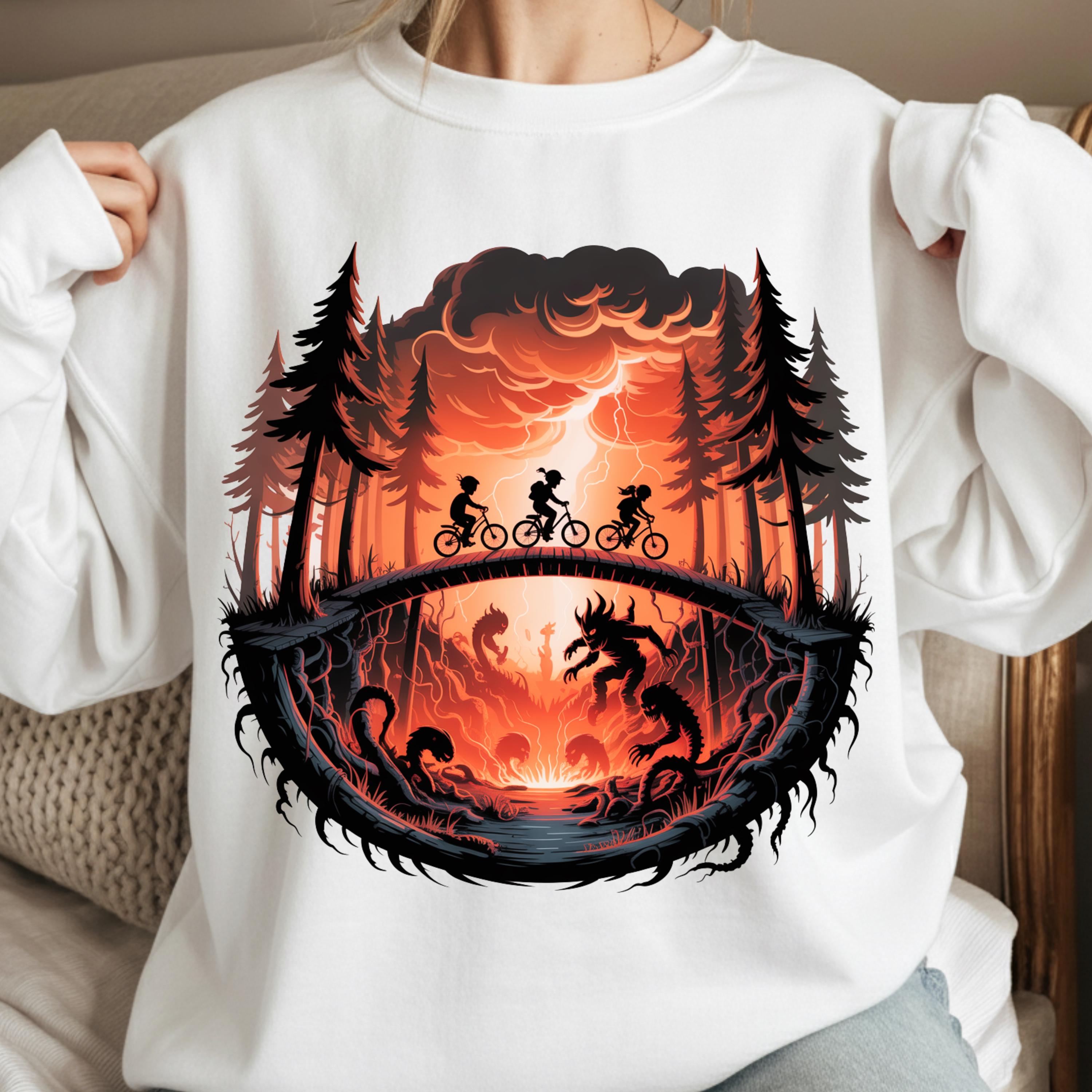 Upside Down Silhouette Sunset PNG Graphic - 80s Horror TV Show Fan Art ...