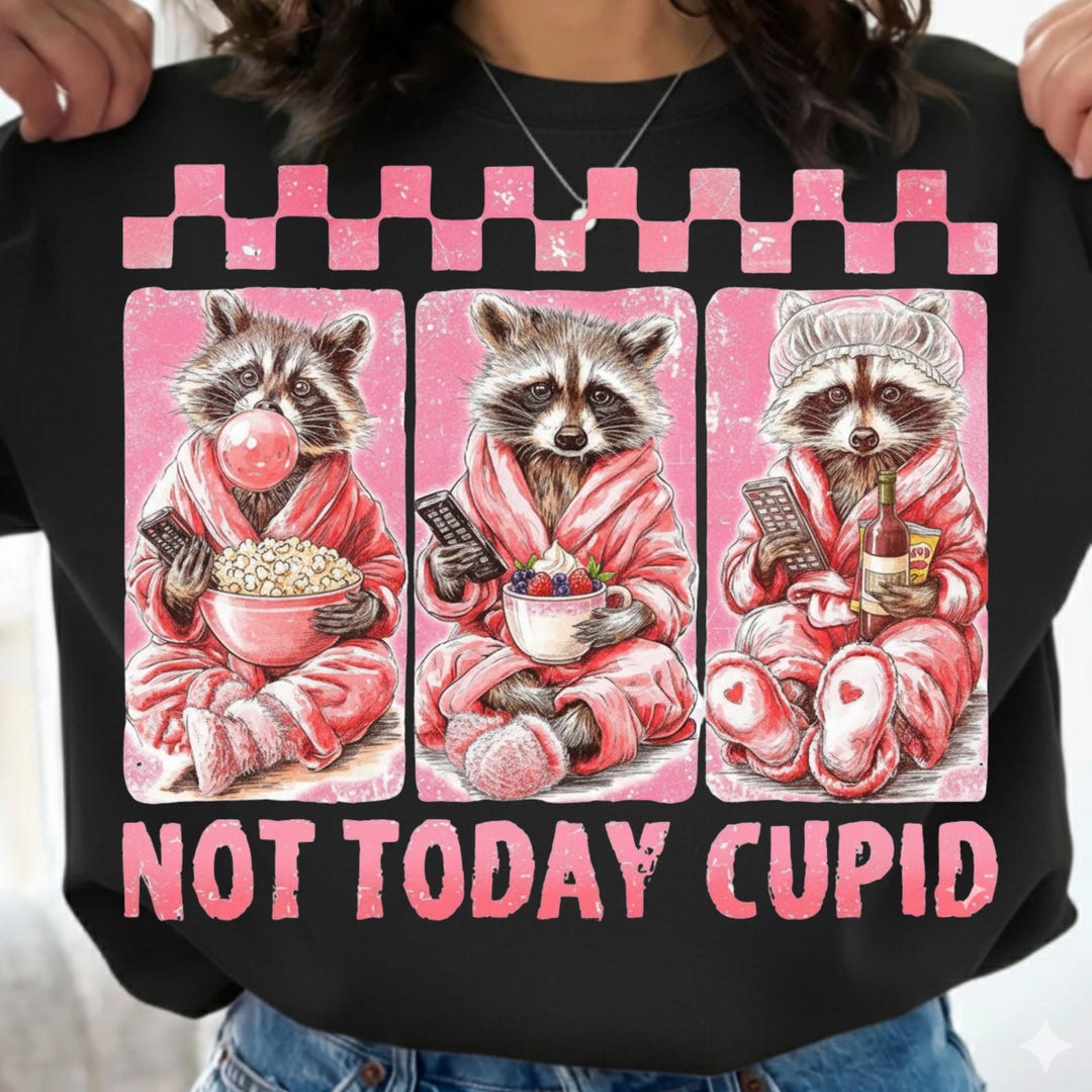 Cupid Raccoon Not Today Cupid PNG, Snarky Raccoon Valentine's Day, Sassy Humor V-day ...