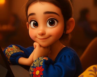 Personalized Pixar Style Portrait | Custom Digital Illustration (Digital Download)