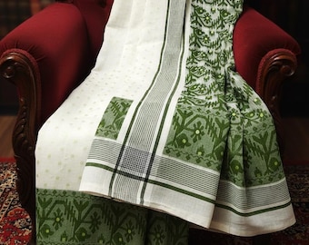 Handwoven Soft Dhakai Jamdani Saree | Bengal Cotton-Silk Blend