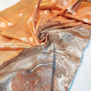 Bapta Tussar Seide Saree | Bandhni Druck oder Handbindung | Odisha Sambalpuri Seide Sari