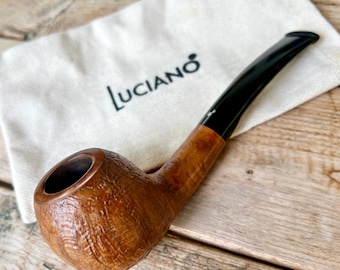 Luciano  Italy (S)(*)  #255 SandblastedBriar Estate Pipe Sitter-Restored!