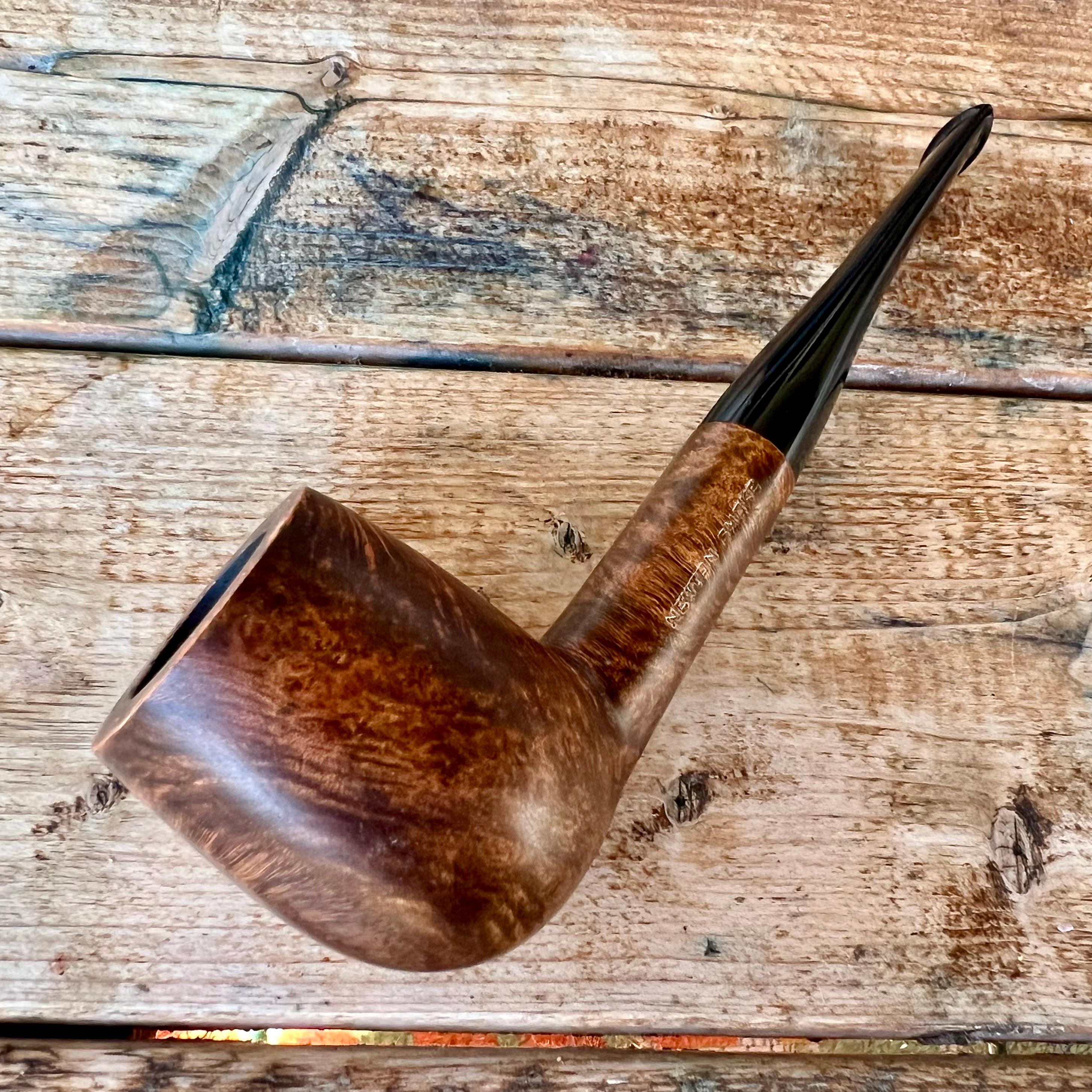 NOS UNSMOKED Newton Smoke Smooth Billiard Imported Briar Estate Pipe