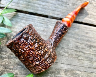 NOS UNSMOKED Alpha Burley Poker Israel  Estate Pipe