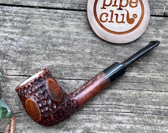 NOS UNSMOKED Italy Meerschaum lined Carved Briar Billiard Estate Pipe