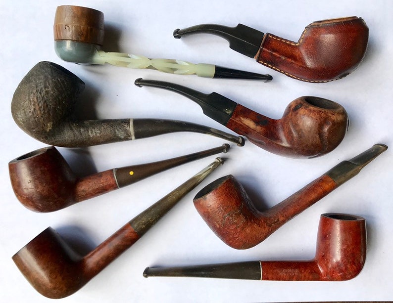Lot of 8 Estate pipes for repair restoration