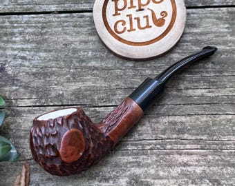 NOS UNSMOKED Italy Meerschaum lined Carved Briar Author Estate Pipe