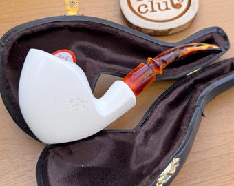 Cachimbo turco de espuma do mar lisa, nunca fumado, da Paykoc - Novo!