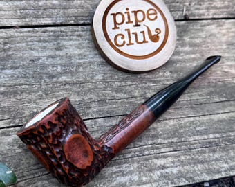 NOS UNSMOKED Italy Meerschaum lined Carved Dublin Briar Estate Pipe