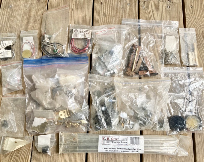 CB Gitty Cigar Box Guitar Making Parts Lot Tuners, Box Corners, Frets