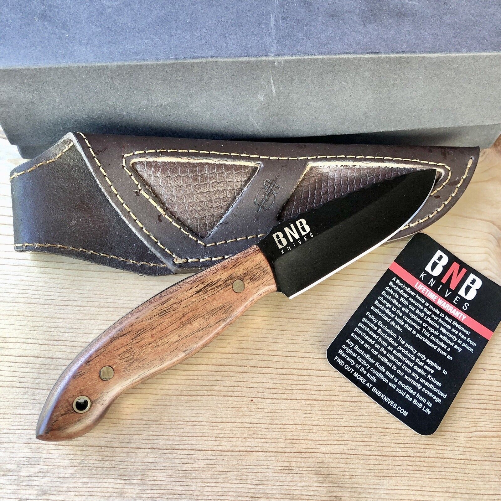 Bucknbear Tactical Hunter Fixed Blade Knife Wood Handle BNB139790 - Etsy