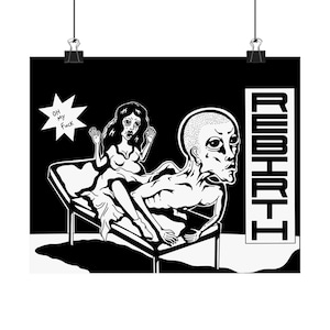 Affiches horizontales mates uniques - Art de la renaissance, décoration murale amusante, oeuvre d&#39;art extraterrestre, cadeau pour les fans, décoration d&#39;intérieur originale