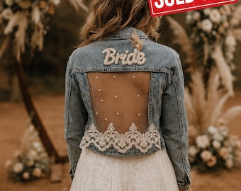 Bridal Denim Jacket , Future Mrs, Bride Jean Jacket - Wedding Jacket, Present for Bride- Boho Bridal Jacket, Engagement Gift