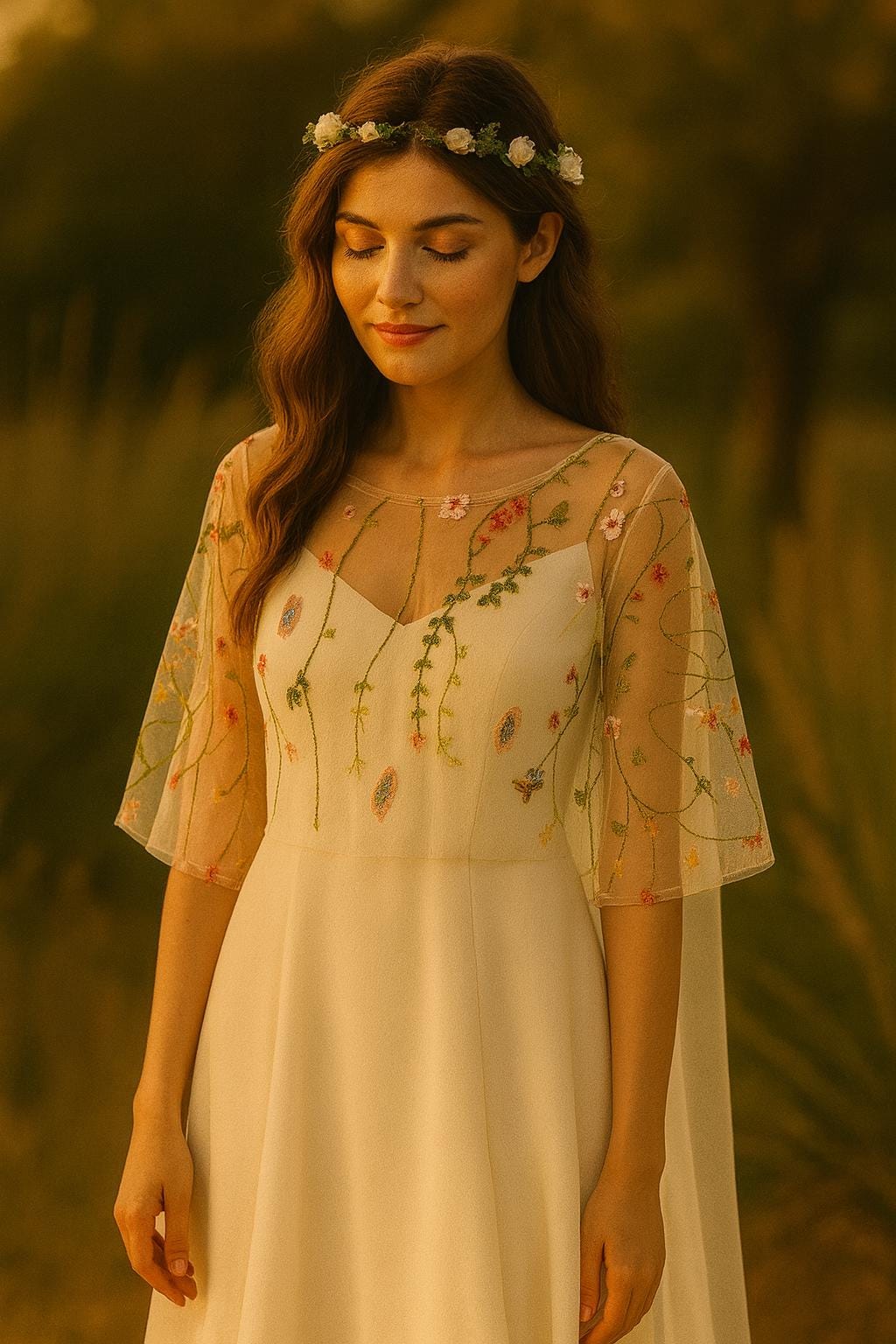 新品　Acka. all sheer flower dress Acka all sheer flower dress（beige） の「Acka.（エーシー