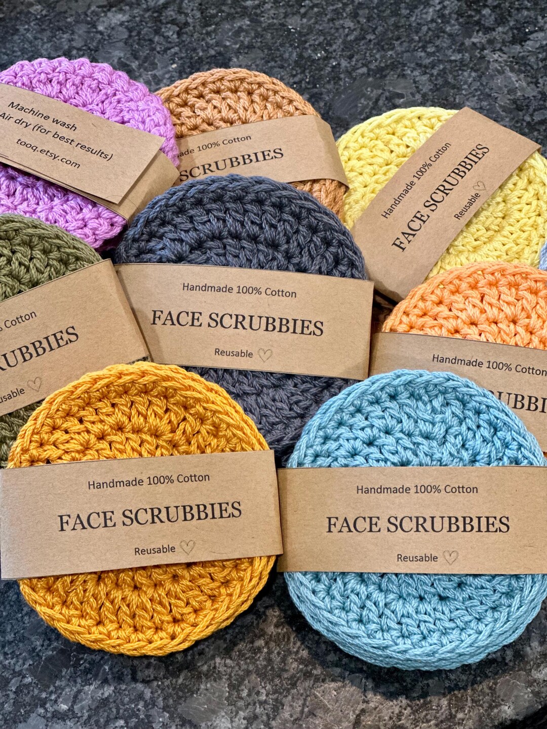 Handmade 100% Cotton Face Scrubbies - Set of 3 - Etsy