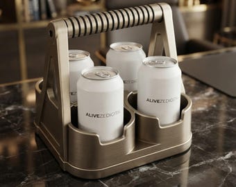 Premium 12oz 4 Soda Can Holder STL File | 3D Print Can Cooler | STL 3MF Digital Download | 12oz Soda Can Holder| Beverage Holder Gift