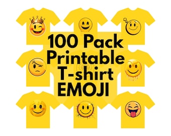 Emoji PNG Bundle - Bügelfolie, Bügelbild T-Shirt Designs, Clipart PNG für DIY Shirts Digital Download