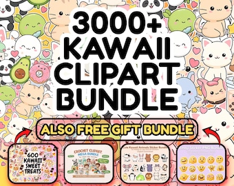 3000+ Kawaii Aufkleber-Bündel, niedliches ästhetisches Aufkleber-Paket für Planer Journal Laptop Wasserflasche, lose Vinyl-Aufkleber Geschenk für Kinder