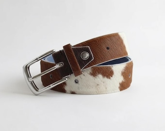 Cowhide Belt Turquoise Western Cowboy Style Handmade Leather Rodeo Fashion Gift Men