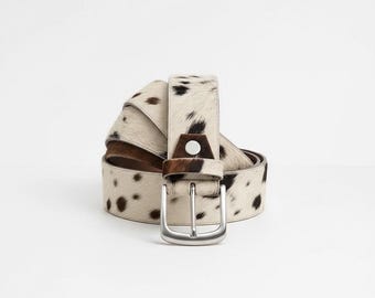 Cowhide Belt Western Boho Cowboy Style Handmade Leather Ranch Fashion Gift Men