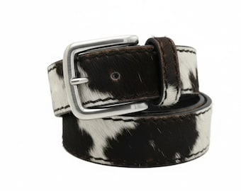 Hair On Hide Belt | Handmade Cowhide Western Belt