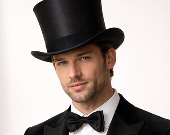 Silk Top Hat Classic Victorian Formal Vintage Style Wedding Costume Hat
