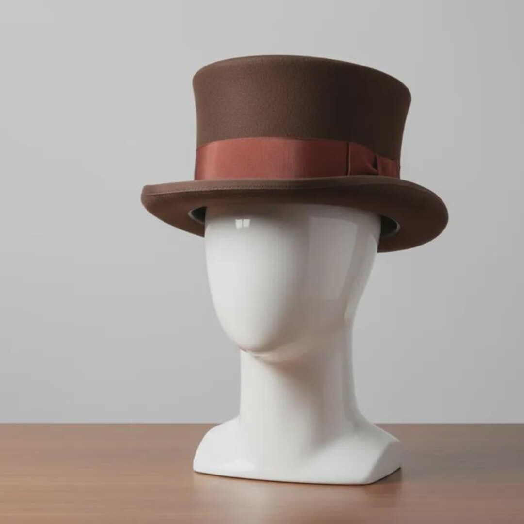 Vintage Brown Top Hat With Ribbon, Steampunk Menswear Accessory - Etsy