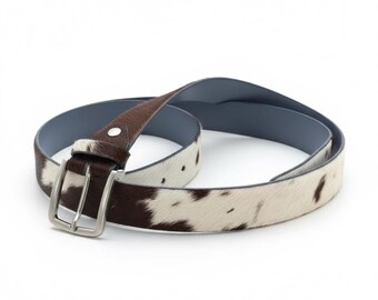 Cowhide Belt Western Rustic Cowboy Style Handmade Leather Ranch Fashion Gift Men