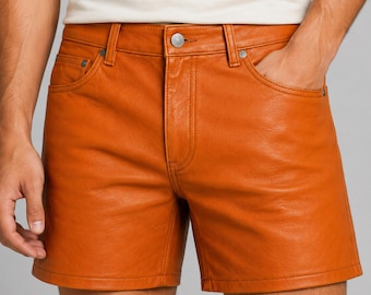 Leather Bermuda Shorts Vintage Biker Streetwear Retro Summer Festival Fashion Outfit