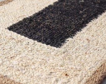 Handwoven Hemp Jute Runner Rug, Natural Fiber Hallway for High Traffic, Boho Farmhouse Entryway, Eco Friendly