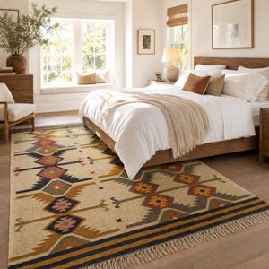 Natural fiber flatweave rug for living room
