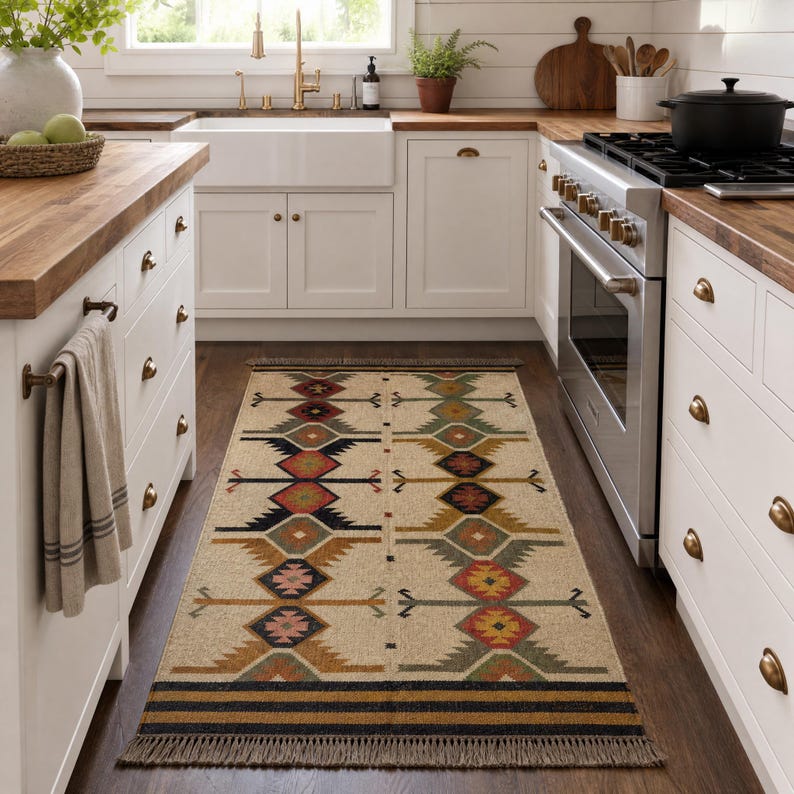 Custom size handwoven natural fiber rug