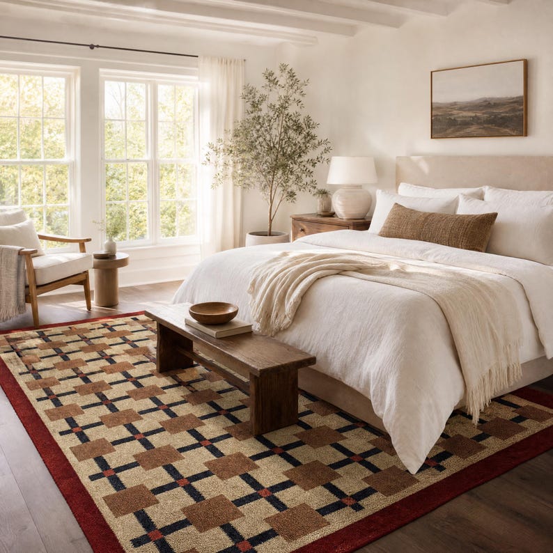 Kelim Teppich, Kelim Teppich, Handgewebter Kelim Teppich, Geometrischer Kelimteppich, Flachgewebe, Ideal für Wohnzimmer, Schlafzimmer Bild 7