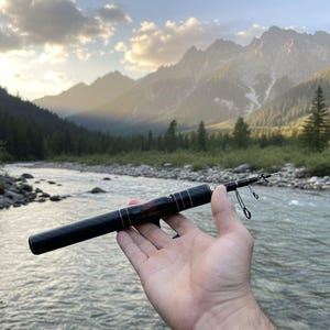 Orca | Ultra Portable Travel Fishing Rod | Ultra-Portable Carbon Fiber (85g-3oz, 32cm-12.6in folded, 183cm-6ft extended)