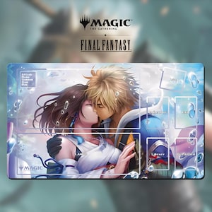 Playmat Magic The Gathering - MTG x FF TCG - Universes Beyond - Tidus and Yuna - 24&quot;x 14&quot; (600 x 350 mm)