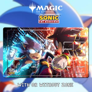 Playmat Magic The Gathering - MTG x Sonic - Sonic vs Shadow - Secret Lair - 24"x 14" (600 x 350 mm)