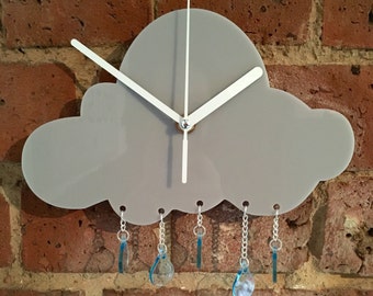Rainy Day Laser Cut Cloud Clock Acrylic Unusual Clock