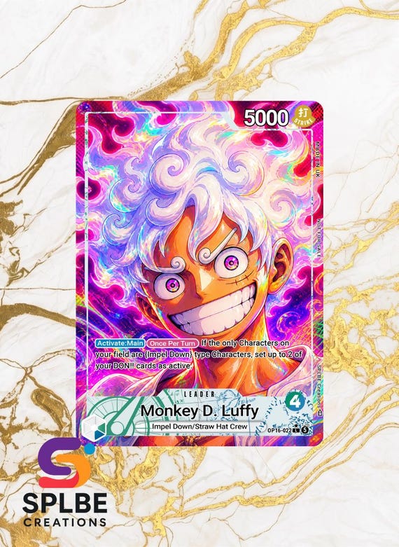 Custom Monkey D. Luffy OP16-022 Leader AA Fan Art Cards – One