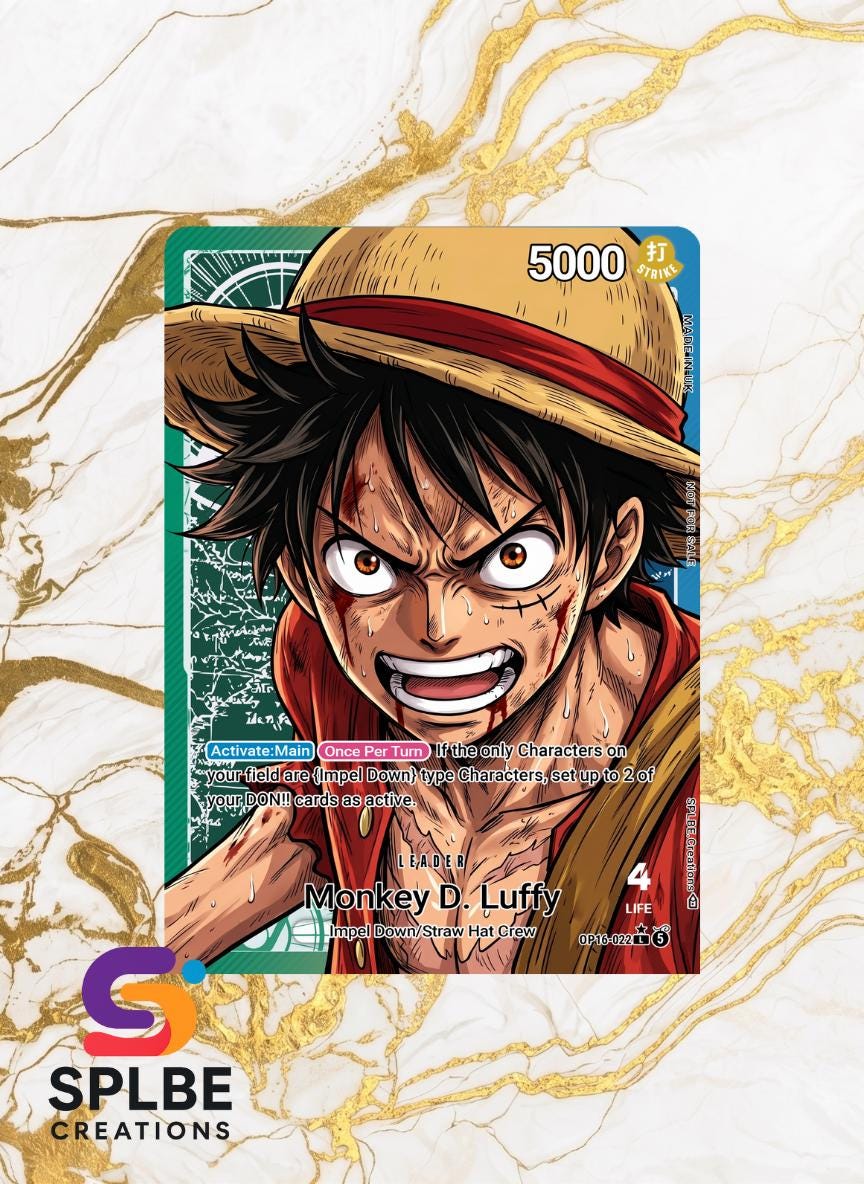 Custom Monkey D. Luffy OP16-022 Leader AA Fan Art Cards – One